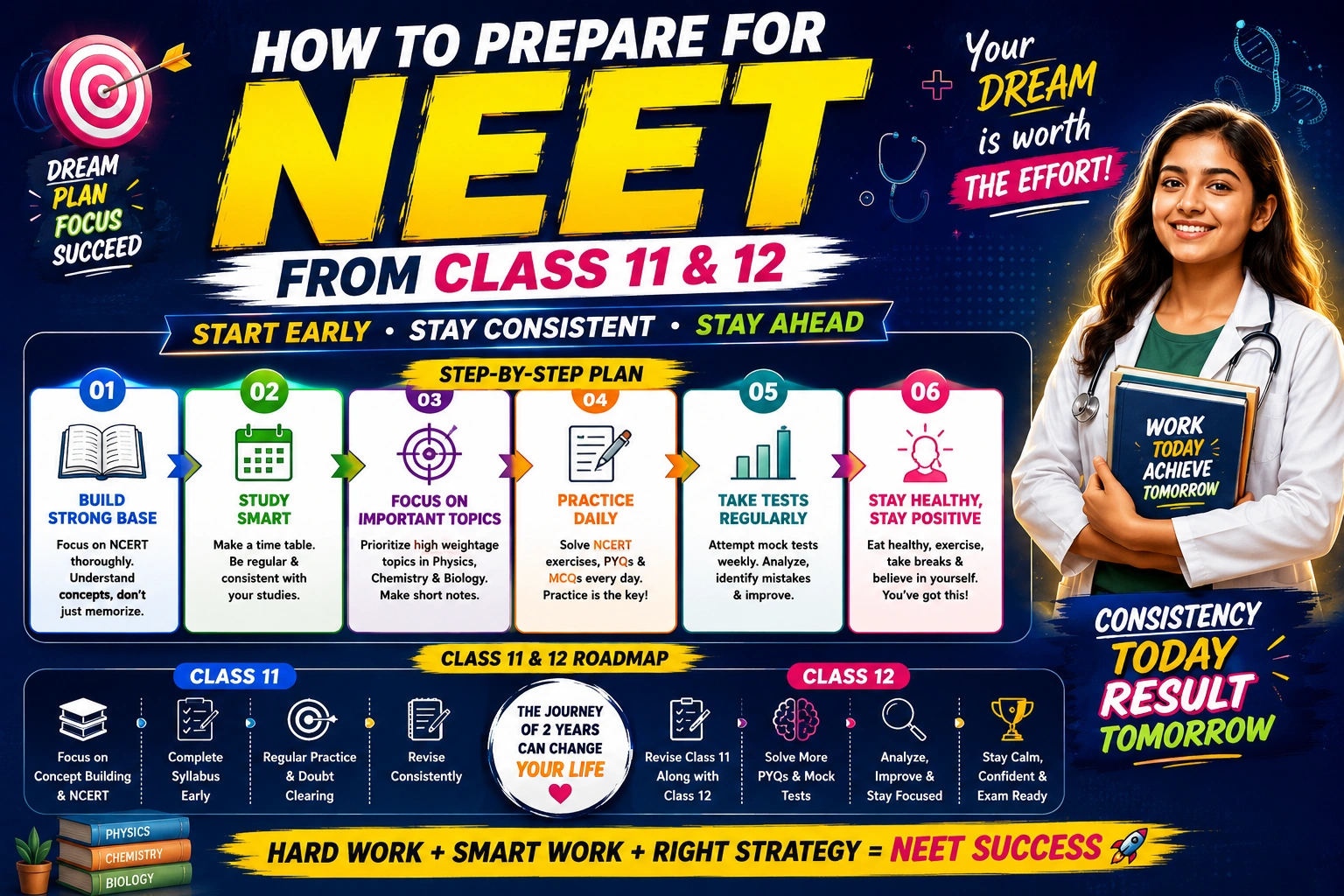 How to Prepare for NEET from Class 11 and 12: Medical Aspirants’ Complete Preparation Strategy 